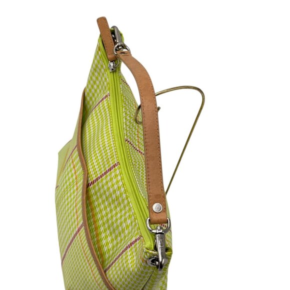 Ralph Lauren Womens Green Yellow Plaid Summer Shoulder Bag With Leather Strap - Picture 7 of 16